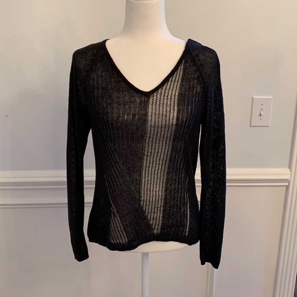 Max Studio Black Linen Shirt Size Small